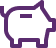 Image shows an outline icon of a piggy bank